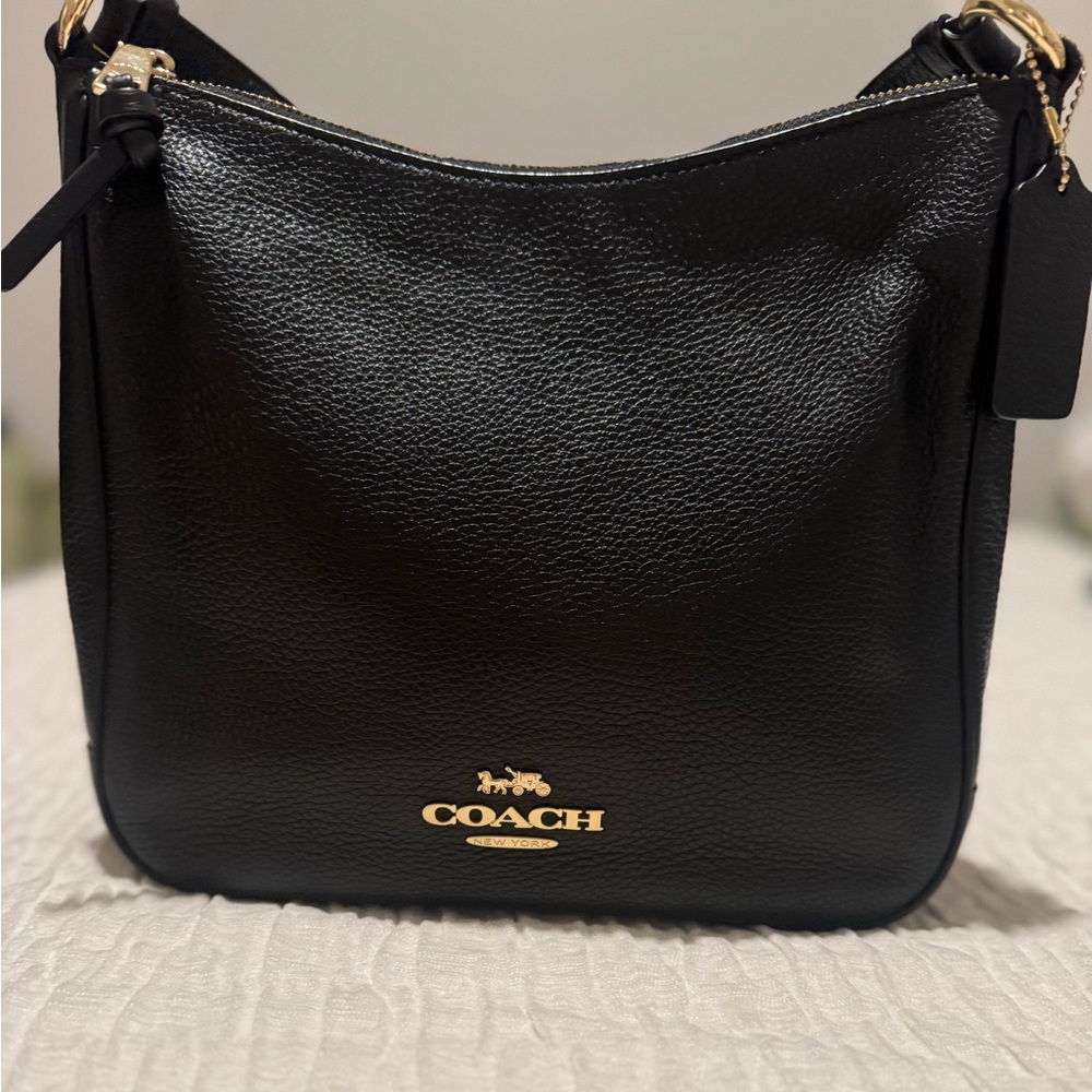 Coach Black Pebbled Leather Shoulder Bag